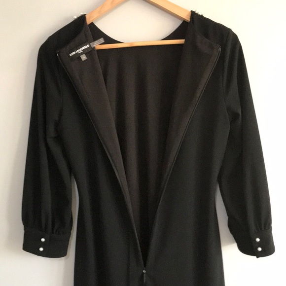 Karl Lagerfeld Pearl Neckline Dress - Picture 6 of 7